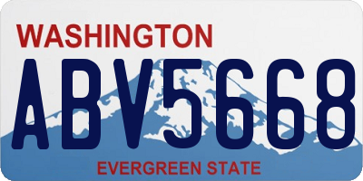 WA license plate ABV5668