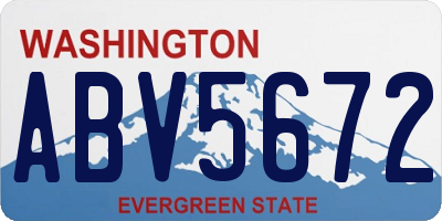 WA license plate ABV5672