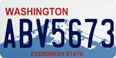 WA license plate ABV5673