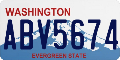WA license plate ABV5674