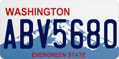 WA license plate ABV5680
