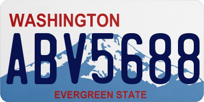 WA license plate ABV5688