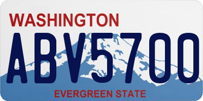 WA license plate ABV5700