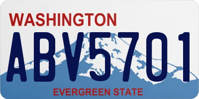 WA license plate ABV5701