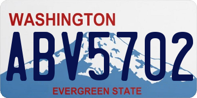WA license plate ABV5702