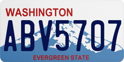 WA license plate ABV5707