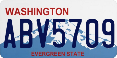 WA license plate ABV5709