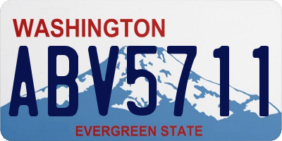 WA license plate ABV5711
