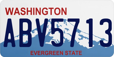 WA license plate ABV5713