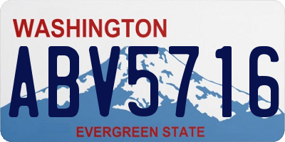 WA license plate ABV5716