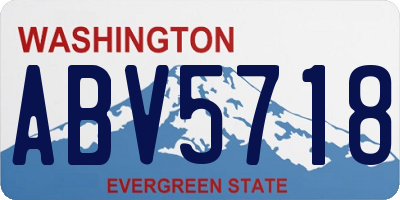 WA license plate ABV5718