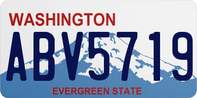 WA license plate ABV5719