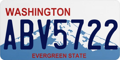WA license plate ABV5722