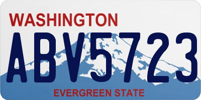 WA license plate ABV5723