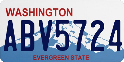 WA license plate ABV5724