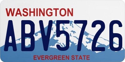WA license plate ABV5726