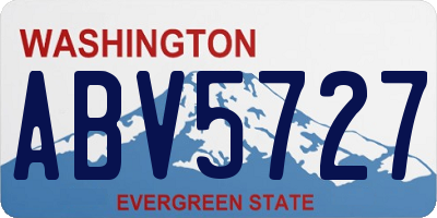 WA license plate ABV5727