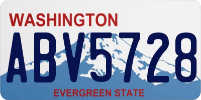 WA license plate ABV5728