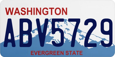 WA license plate ABV5729