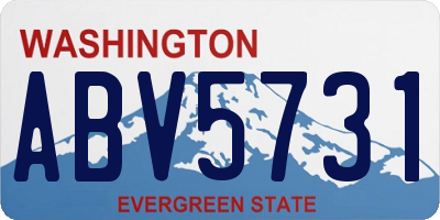 WA license plate ABV5731