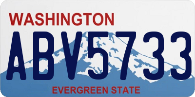 WA license plate ABV5733