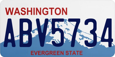 WA license plate ABV5734