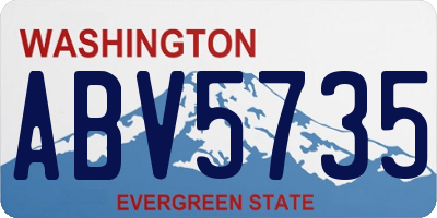 WA license plate ABV5735