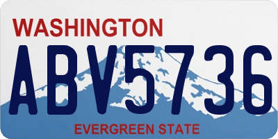 WA license plate ABV5736