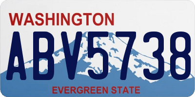 WA license plate ABV5738