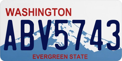 WA license plate ABV5743