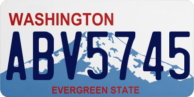 WA license plate ABV5745