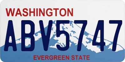 WA license plate ABV5747
