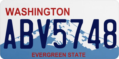 WA license plate ABV5748