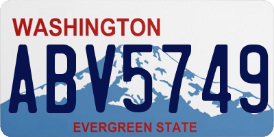 WA license plate ABV5749