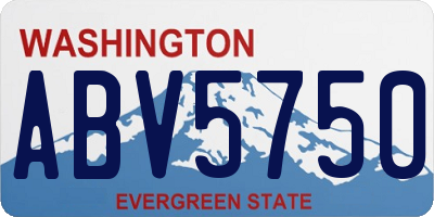 WA license plate ABV5750
