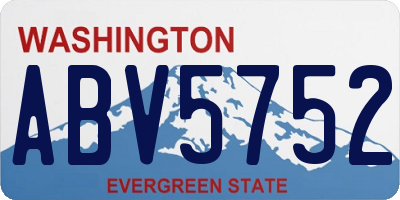 WA license plate ABV5752