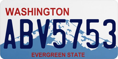 WA license plate ABV5753