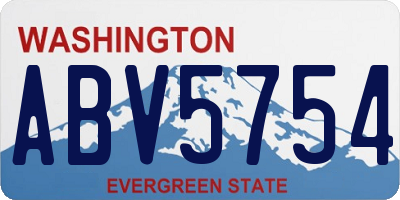 WA license plate ABV5754