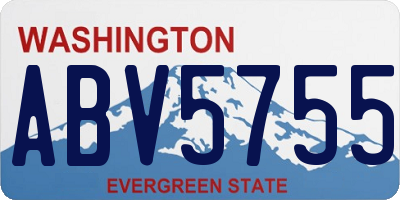 WA license plate ABV5755