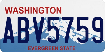 WA license plate ABV5759