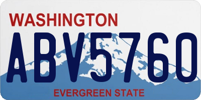 WA license plate ABV5760