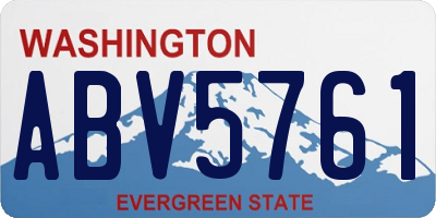 WA license plate ABV5761