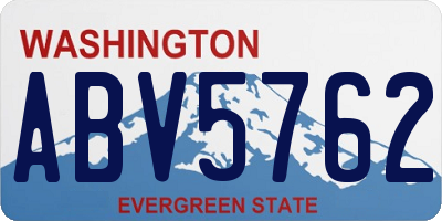 WA license plate ABV5762