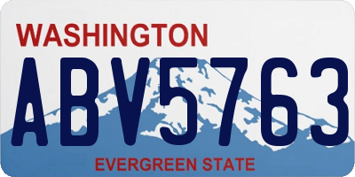 WA license plate ABV5763