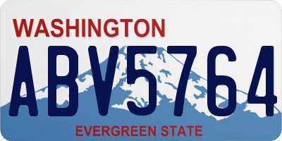 WA license plate ABV5764