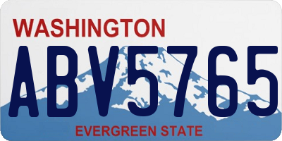 WA license plate ABV5765