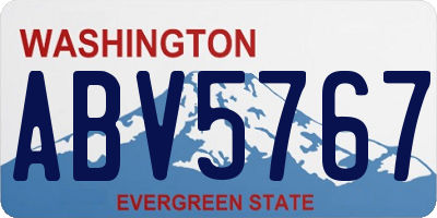 WA license plate ABV5767