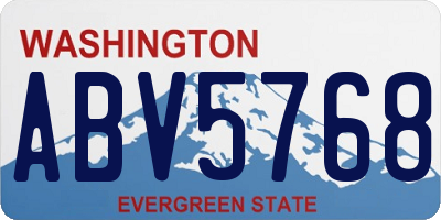 WA license plate ABV5768