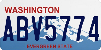 WA license plate ABV5774