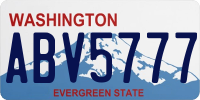 WA license plate ABV5777
